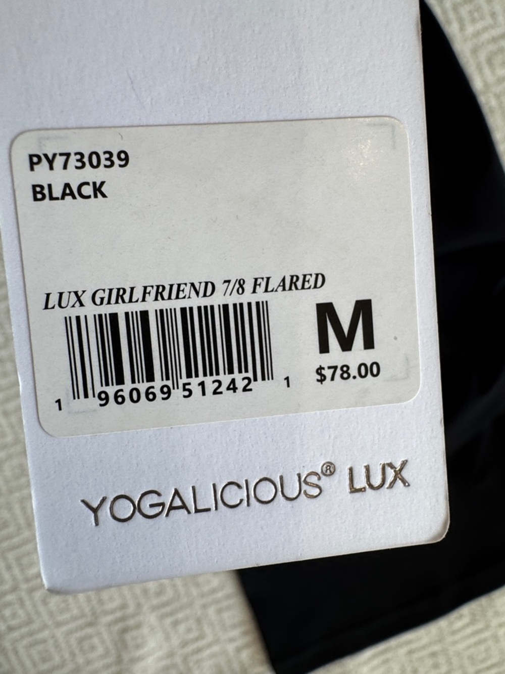 Yogalicious Black Lux Girl Friend 7/8 Flared Pants with Front Slits Sz M - Picture 9 of 9